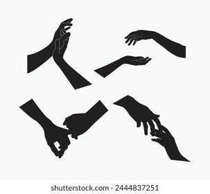   Vektorgrafik Handgezeichnete Handsilhouette 