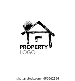 Vector hand drawn simple property logo