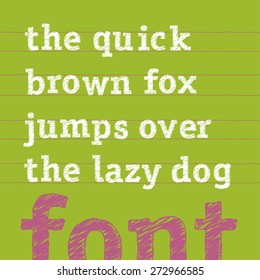 Vector hand drawn sketch alphabet. Lowercase