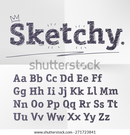 Vector hand drawn sketch alphabet.