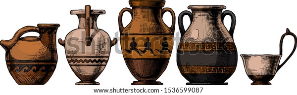 Vector Hand Drawn Sketch Ancient Greek Stock Vector Royalty Free