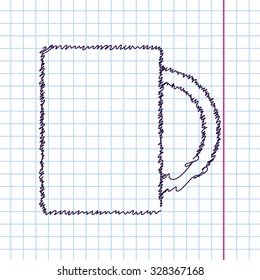 Vector hand drawn sketch cup for tea or coffee icon on copybook. Doodle style 
