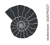 Vector hand drawn sketch doodle ammonite isolated on white background