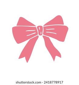 Vector hand drawn sketch doodle colored bow tie isolated on white background
