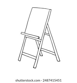 Vector hand drawn sketch doodle outline easel isolated on white background