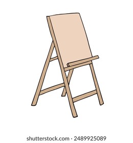 Vector hand drawn sketch doodle colored easel isolated on white background