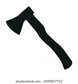 Vector hand drawn sketch doodle axe silhouette isolated on white background