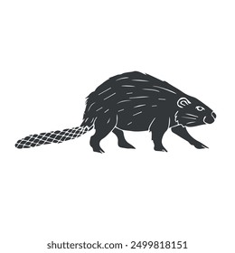 Vector hand drawn sketch doodle beaver isolated on white background