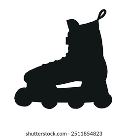 Vector hand drawn sketch doodle roller skate silhouette isolated on white background