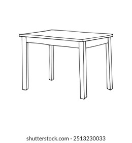 Vector hand drawn sketch doodle outline table isolated on white background