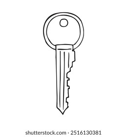 Vector dibujado a mano boceto doodle tecla de contorno aislado sobre fondo blanco