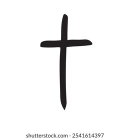 Vector hand drawn sketch doodle cross isolated on white background