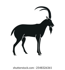 Vector hand drawn sketch doodle wild goat isolated on white background