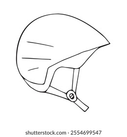 Vector hand drawn sketch doodle outline helmet isolated on white background