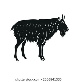Vector hand drawn sketch doodle wild goat isolated on white background