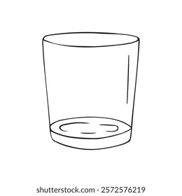 Vector hand drawn sketch doodle outline glass isolated on white background