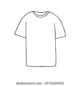 Vector hand drawn sketch doodle outline t-shirt isolated on white background
