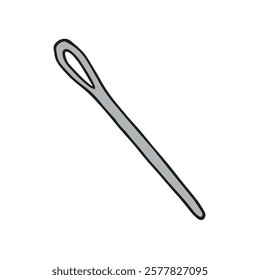 Vector hand drawn sketch doodle colored needle isolated on white background
