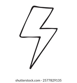 Vector hand drawn sketch doodle outline thunder isolated on white background