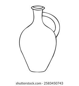 Vector hand drawn sketch doodle outline jug isolated on white background