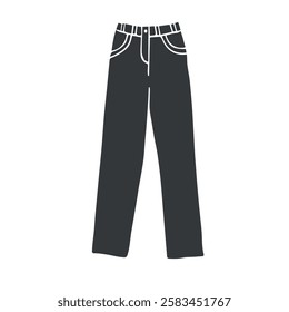 Vector hand drawn sketch doodle jeans pants isolated on white background