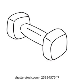 Vector hand drawn sketch doodle outline dumbbell isolated on white background