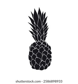 Vector hand drawn sketch doodle pineapple isolated on white background