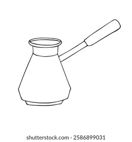 Vector hand drawn sketch doodle outline coffee turk isolated on white background