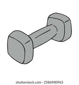 Vector hand drawn sketch doodle colored dumbbell isolated on white background