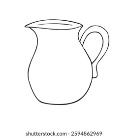 Vector hand drawn sketch doodle outline jar isolated on white background