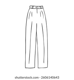 Vector hand drawn sketch doodle outline trousers isolated on white background