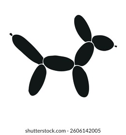 Vector hand drawn sketch doodle air balloon dog isolated on white background