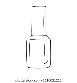 Vector hand drawn sketch doodle outline nail polish isolated on white background