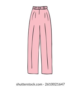 Vector hand drawn sketch doodle colored trousers isolated on white background
