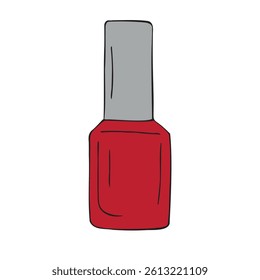 Vector hand drawn sketch doodle colored nail polish isolated on white background