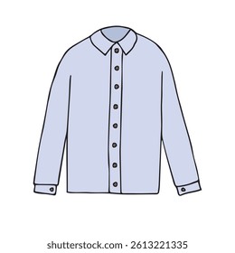 Vector hand drawn sketch doodle colored shirt isolated on white background