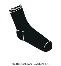 Vector hand drawn sketch doodle sock isolated on white background