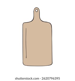Vector hand drawn sketch doodle colored cutting board isolated on white background