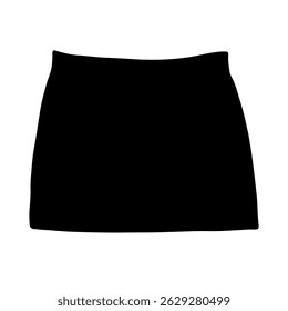 Vetor mão desenhada esboço doodle jeans saia silhueta isolado no fundo branco