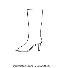 Vector dibujado a mano boceto doodle bota de contorno aislado sobre fondo blanco