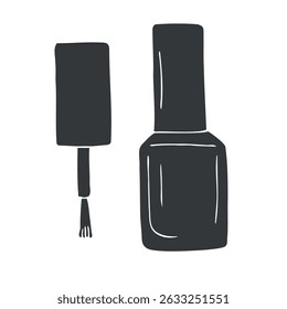 Vector hand drawn sketch doodle nail polish isolated on white background