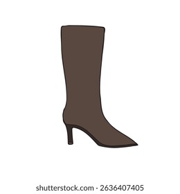 Vector hand drawn sketch doodle colored boot isolated on white background