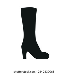 Vector hand drawn sketch doodle high boot silhouette isolated on white background