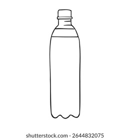 Vector hand drawn sketch doodle outline bottle of water isolated on white background