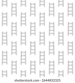 Vector hand drawn sketch doodle outline stairs isolated on white background
