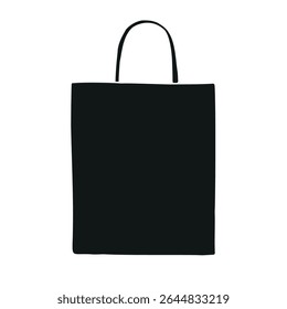 Vector hand drawn sketch doodle craft bag isolated on white background