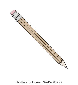 Vector hand drawn sketch doodle colored pencil isolated on white background