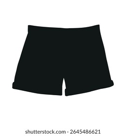 Vetor mão desenhada esboço doodle jeans calções silhueta isolado no fundo branco