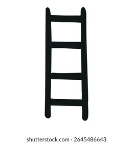 Vector hand drawn sketch doodle stairs silhouette isolated on white background