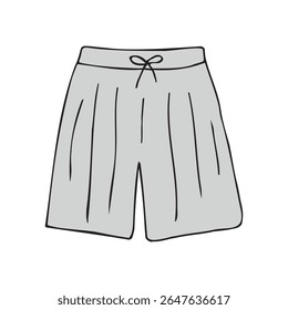 Vector dibujado a mano boceto Doodle pantalones cortos de colores aislados sobre fondo blanco